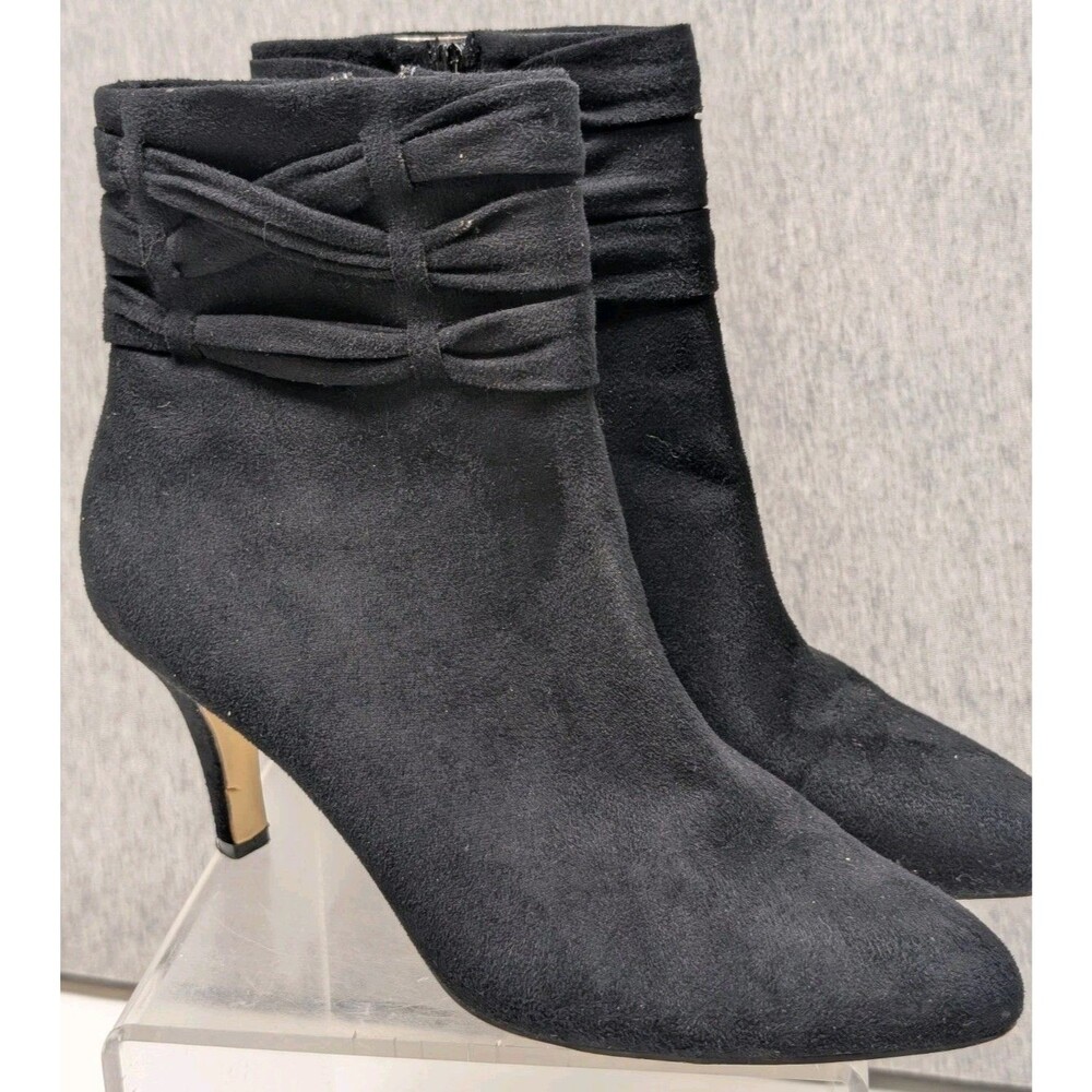Liz Claiborne 'Ronaldo' Side-Zip Ankle Boots Booties Gray Fabric Size 7M
